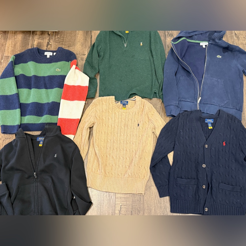 BOYS AGE 6y - 8y 
Ralph lauren, lacoste sweters/hoodies